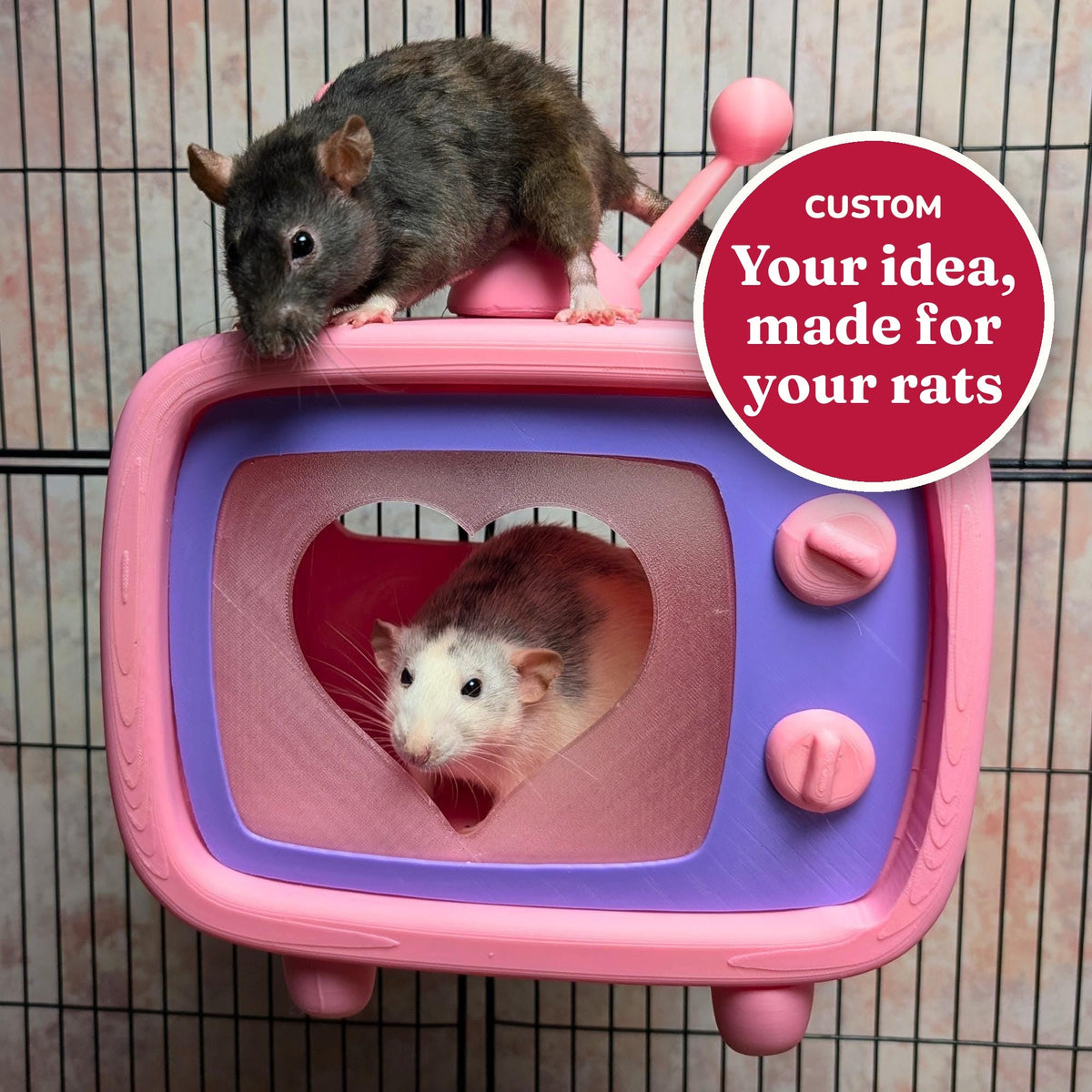 Bruxlings custom rat cage accessory made from your idea