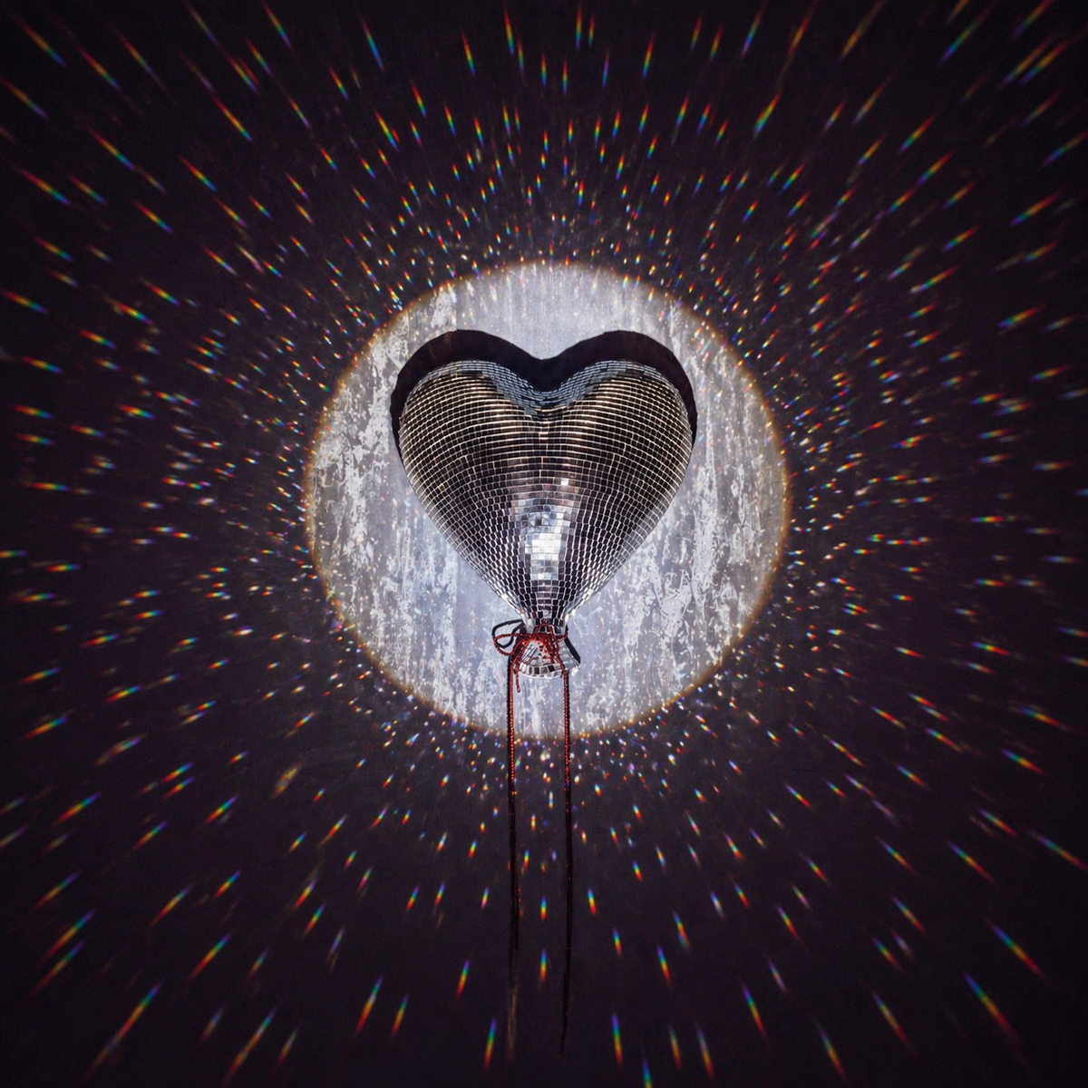 Heartthrob mirror ball heart wall art halo front view