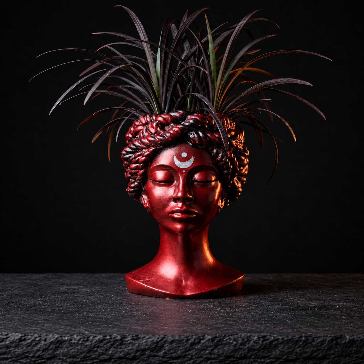 Goddess Bust Planter: Blood Moon — image 5