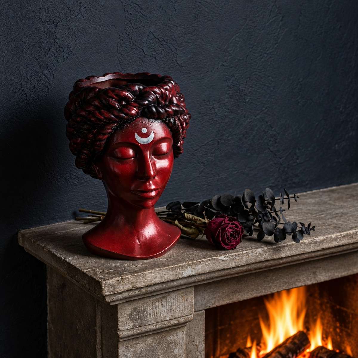Goddess Bust Planter: Blood Moon — image 6