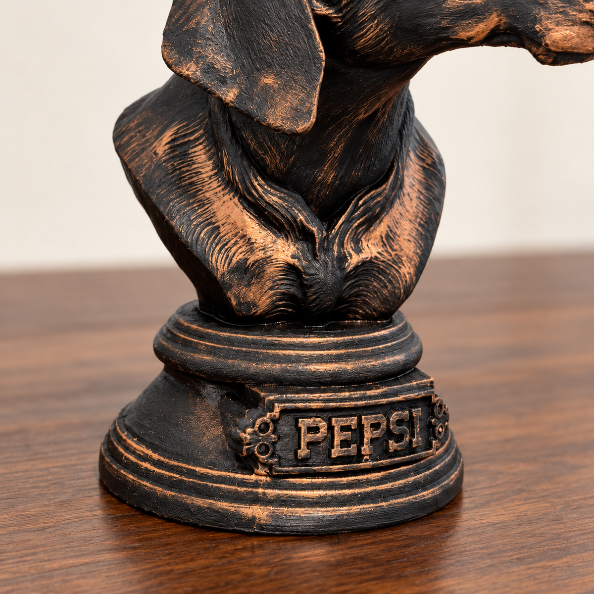 PEPSI personalised base detail in black with copper-painted highlights