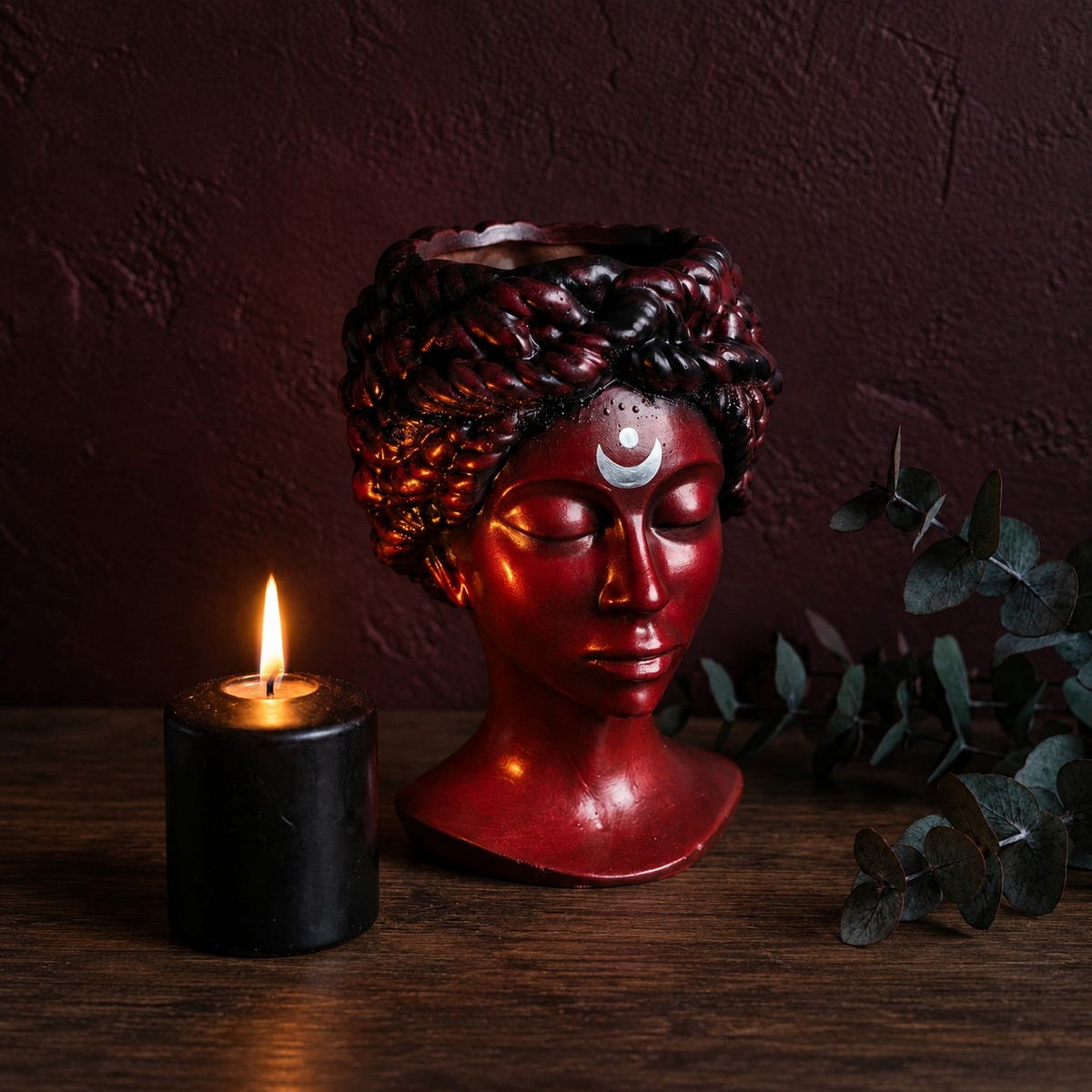 Goddess Bust Planter: Blood Moon — image 7
