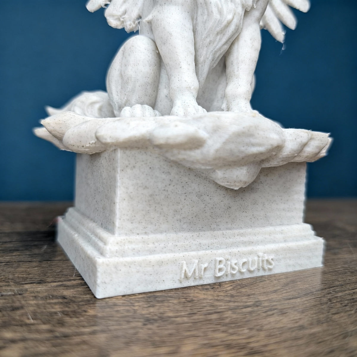 Custom Pet Memorial Angel Statue from Photo close-up