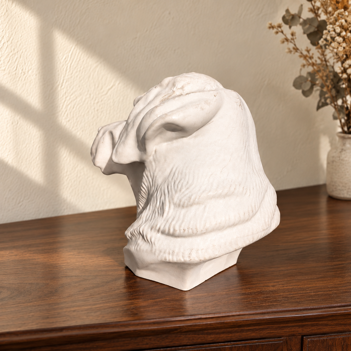 Labrador portrait urn showing the rear fur and ear from three quarters