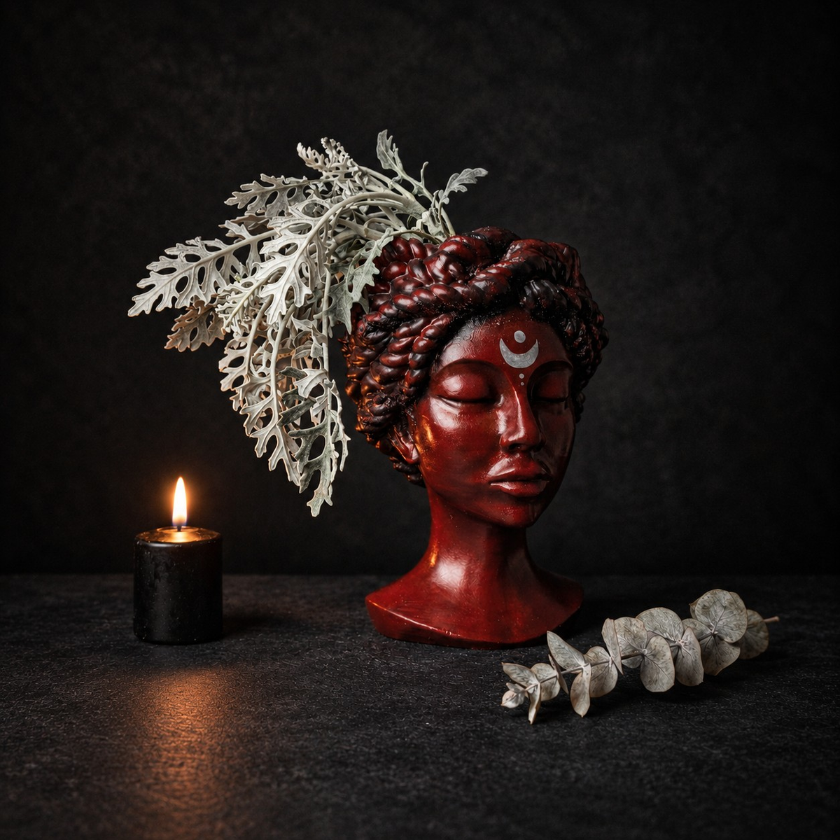 Goddess Bust Planter: Blood Moon — image 9