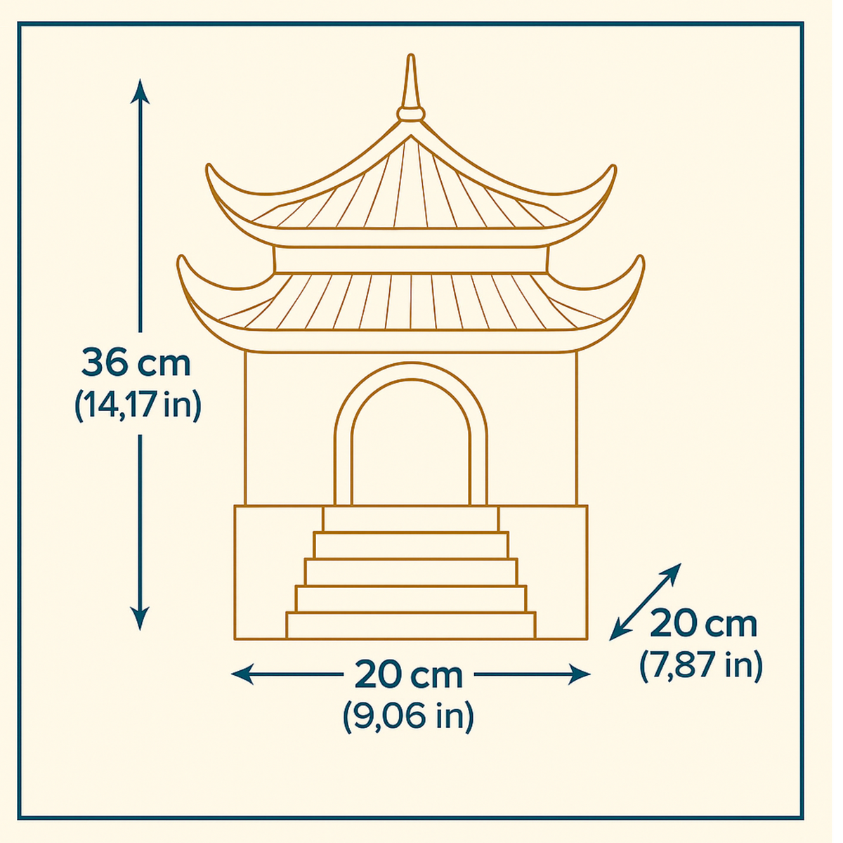 Chinese Temple Rat Hide front view showing entrance