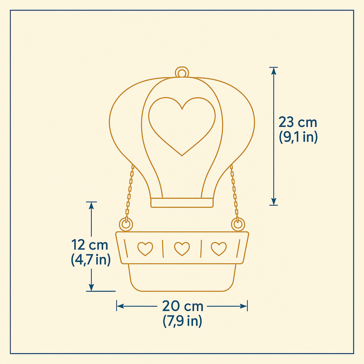 Hot Air Balloon Rat Hide – Hanging Cage Basket: Balloon hide dimensions diagram