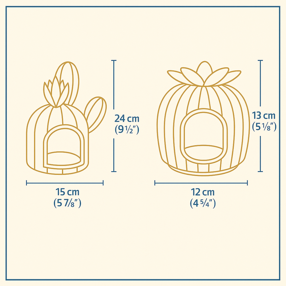 Cactus Rat Hide: Cactus hide dimensions diagram