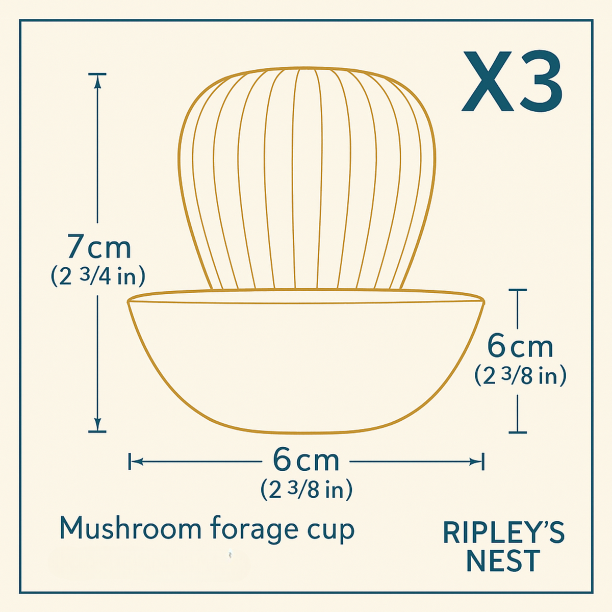 Mushroom Rat Foraging Toy Cups individual piece detail