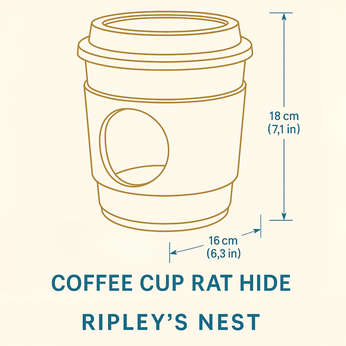 Rat Hide Coffee Cup additional angle showing colour accuracy