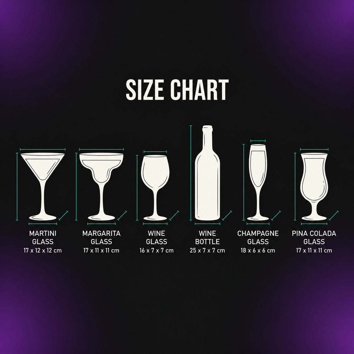 Afterparty Barware Set - Dimensions