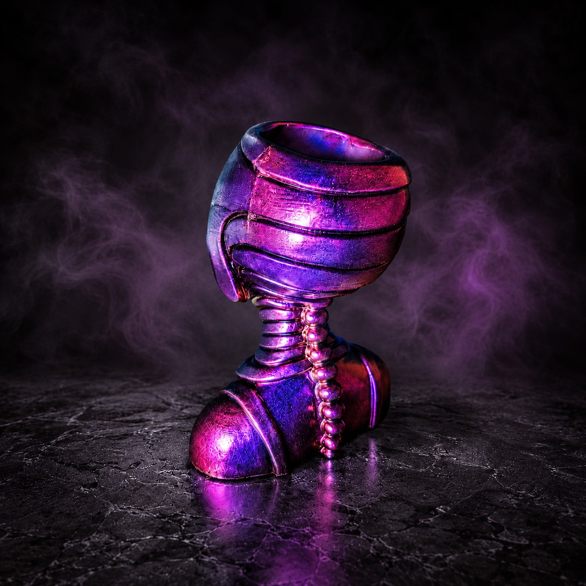 Oracle planter rear view showing sculpted ribbed form