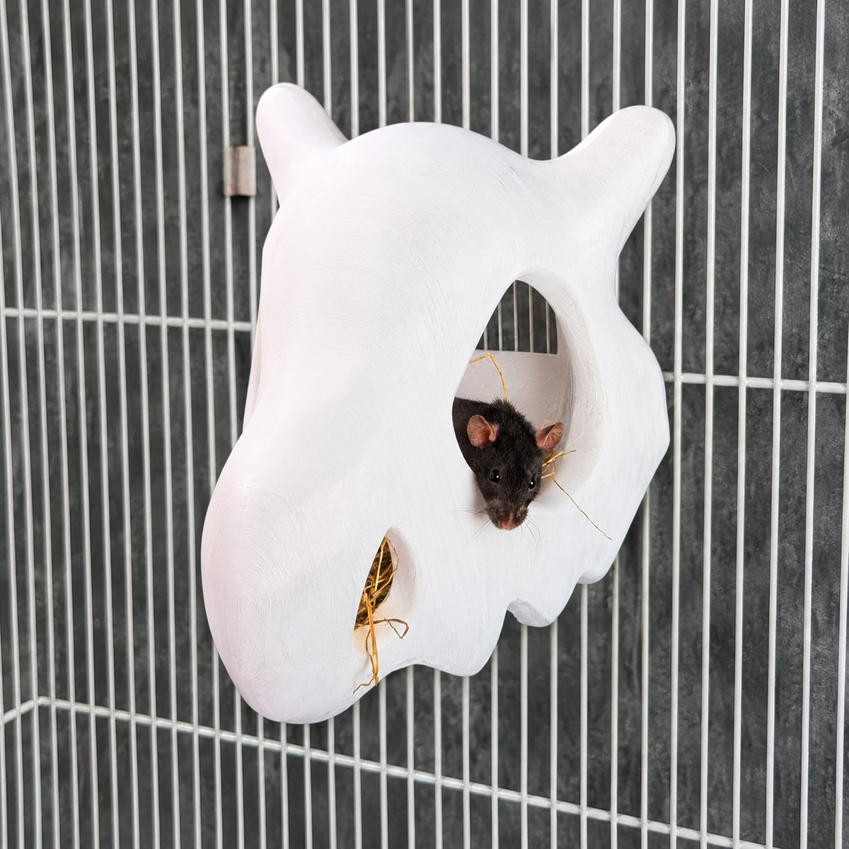 Gothic Skull Rat Hideout & Hanging Nest top-down view showing interior
