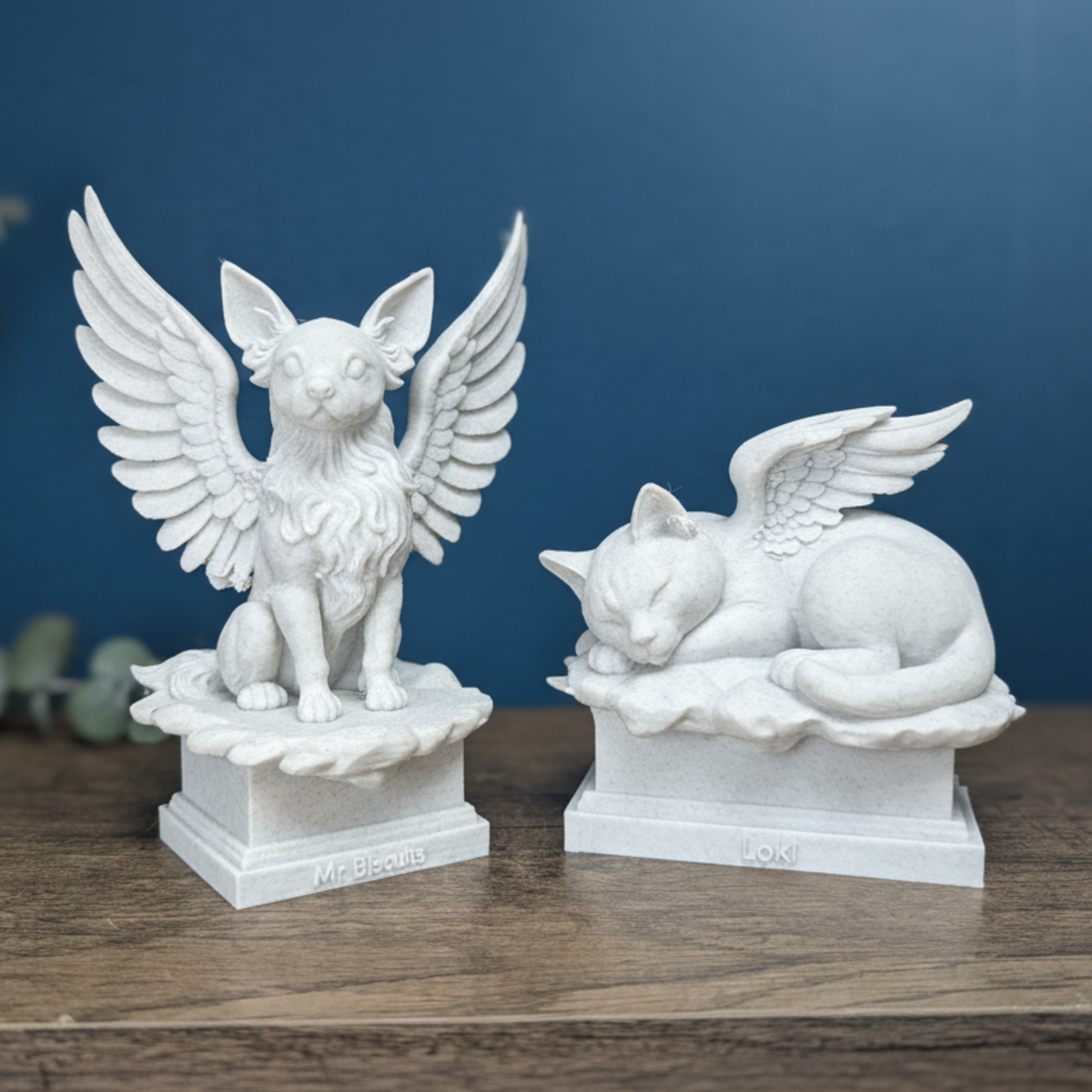 Pet Memorial Angel Statue grouped display with range items