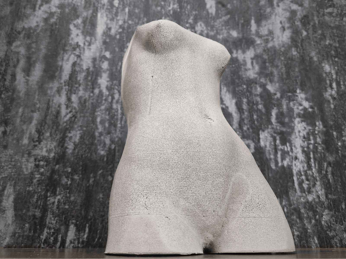 Unplanted Venus de Milo torso planter shown front-on