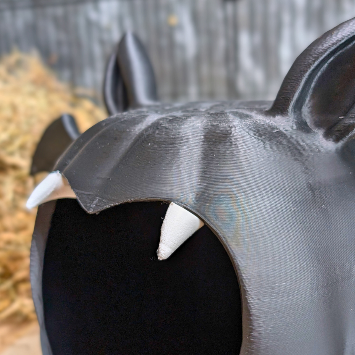 Gothic Bat Rat Hide: close view of the bat hide wing and white fang details