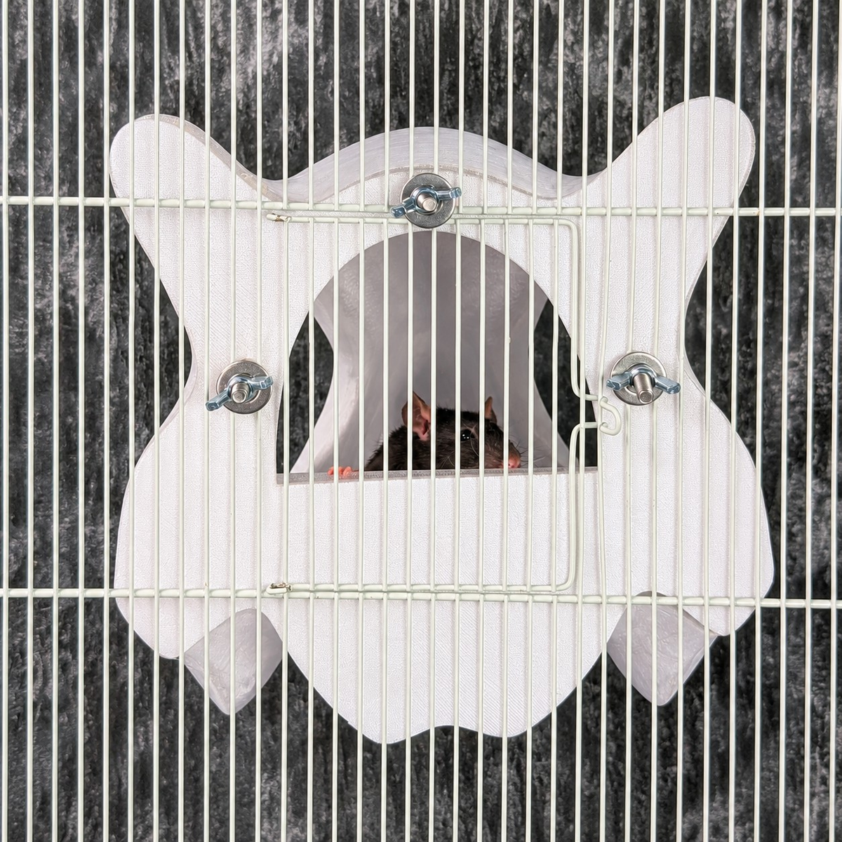 Gothic Skull Rat Hide & Hanging Nest: skull hideout attached to cage bars
