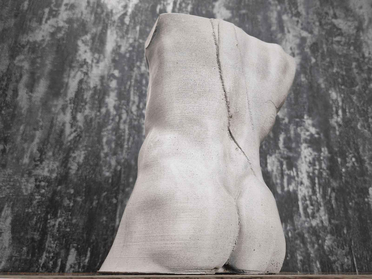 Rear view of unplanted Venus de Milo torso planter