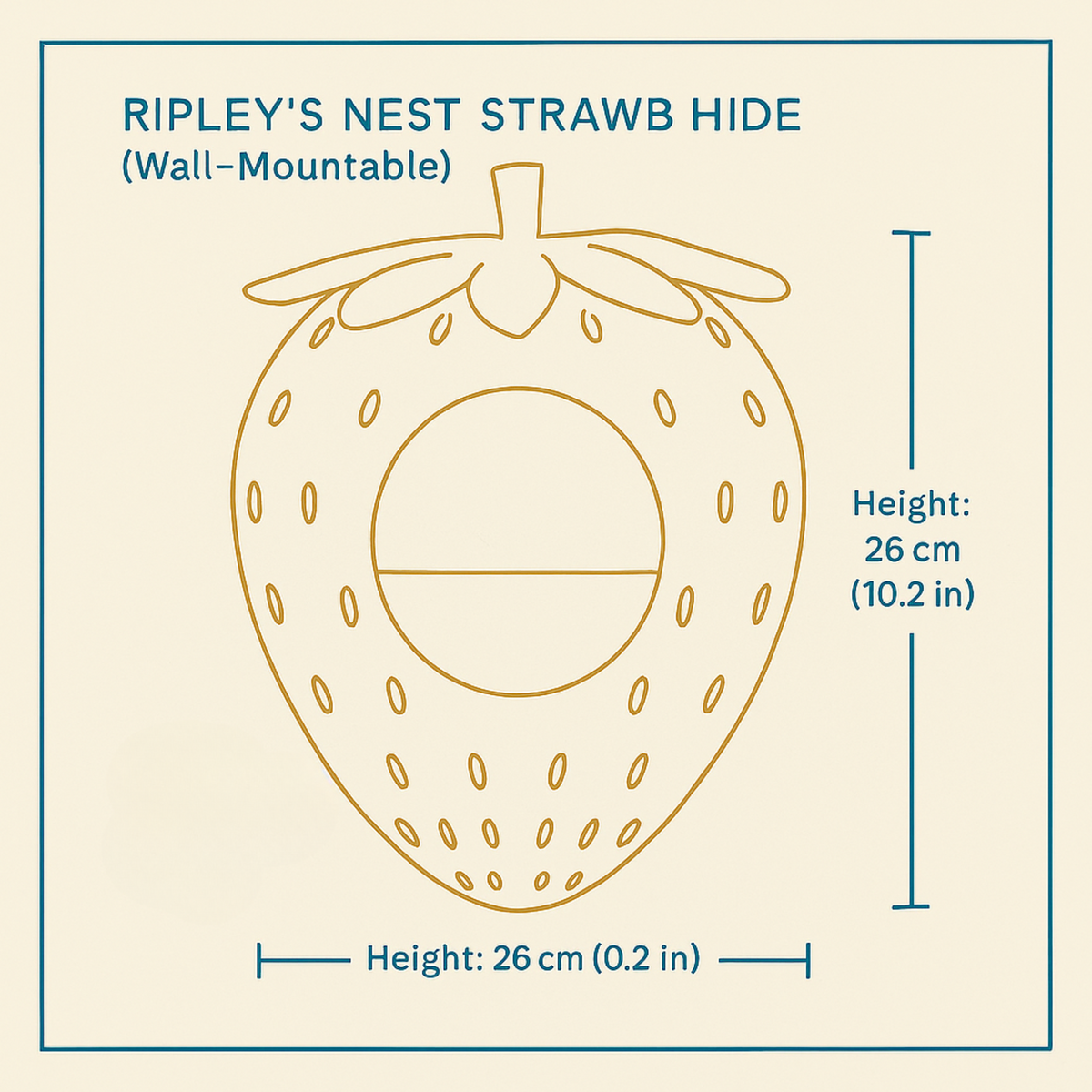 Strawberry Rat Hide dimension illustration
