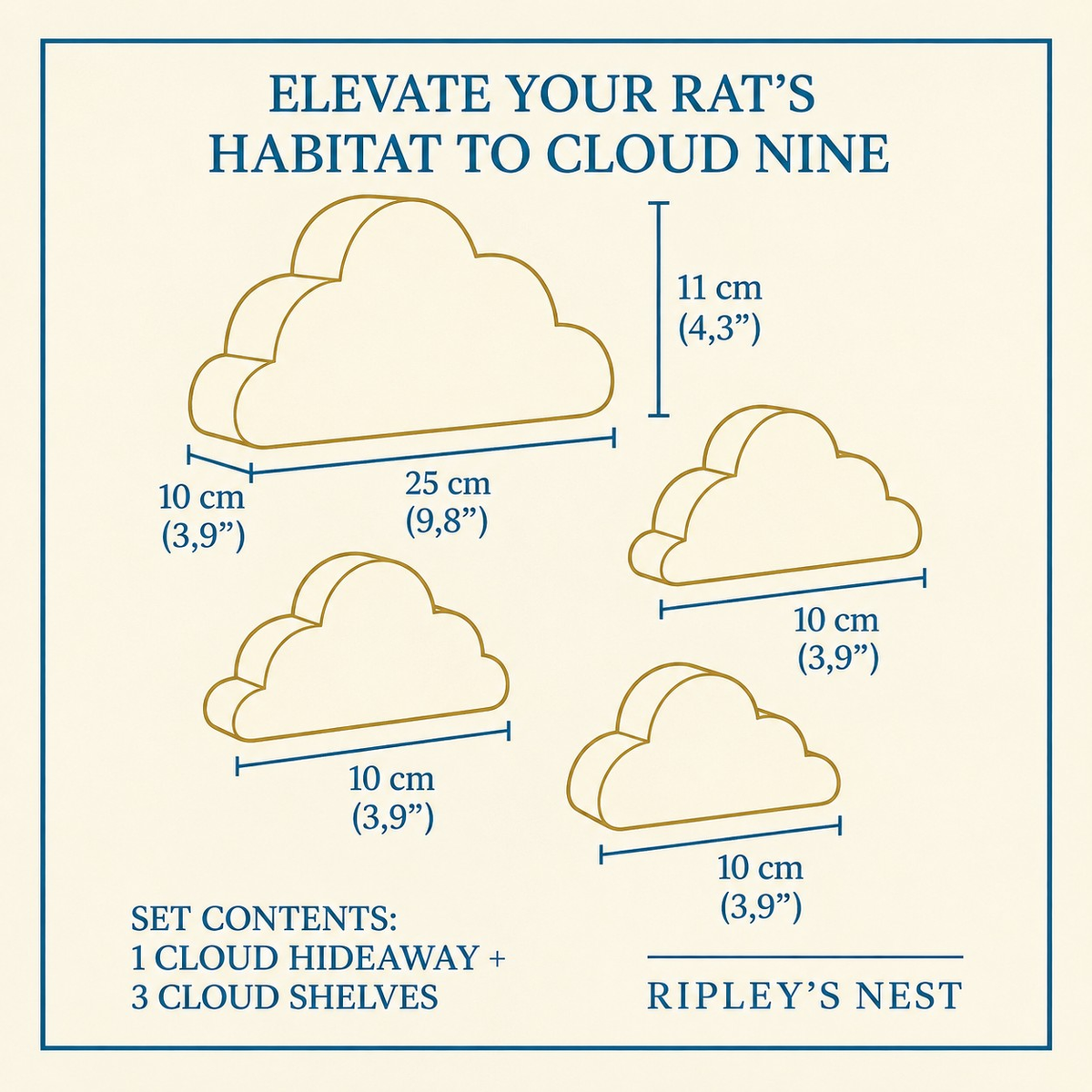 Cloud Rat Shelves & Hideaway full set arranged together