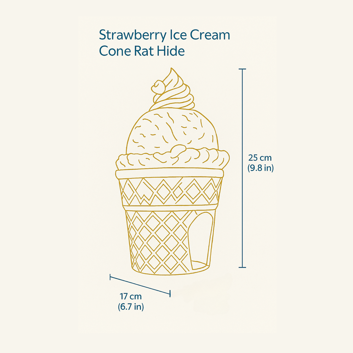 Strawberry Ice Cream Cone Rat Hide illustration