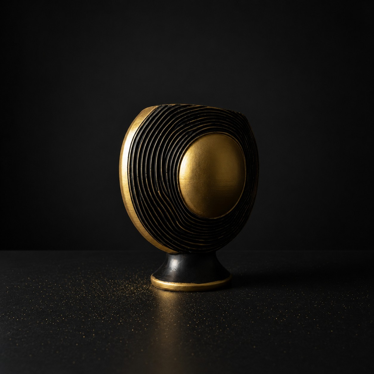 Handmade gold bust planter detail