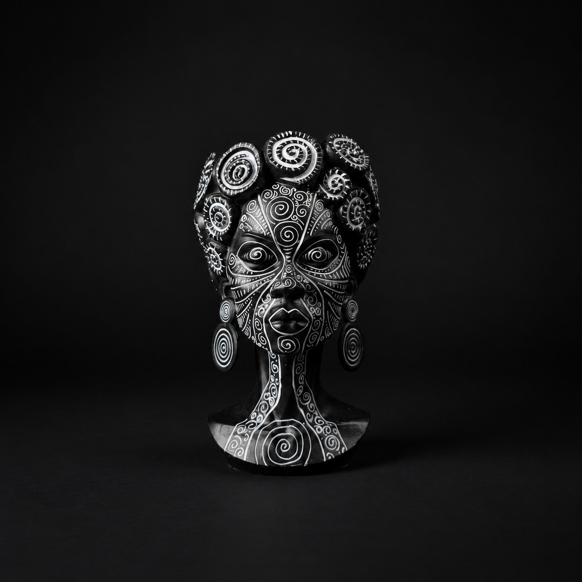 Black and gold head planter alternate front view