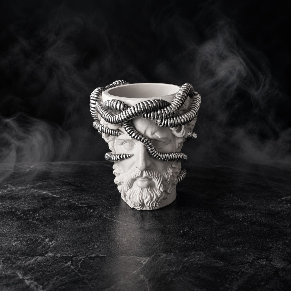 Aristotle.exe classical head planter shown empty from the front