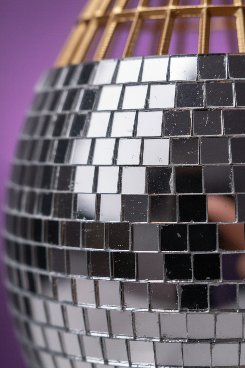 Close up of mirror tiles