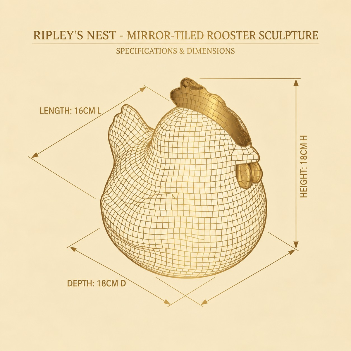 Hen Night - Disco Mirror Ball Chicken Sculpture — detail view 9 of 9