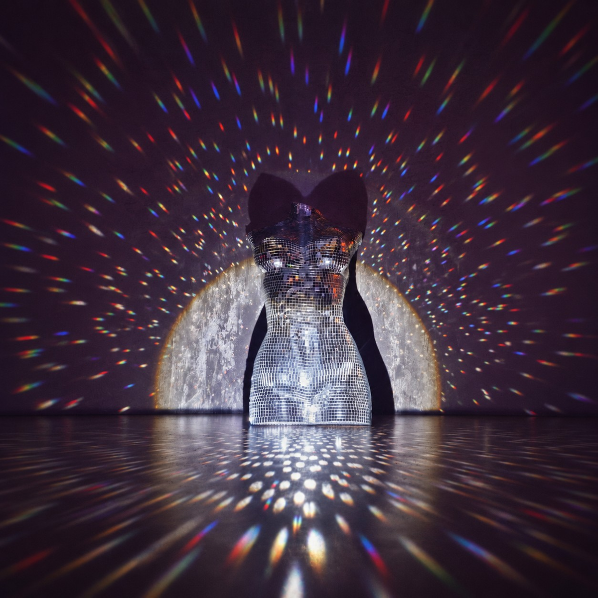 The Disco Era wall art spotlight reflection detail