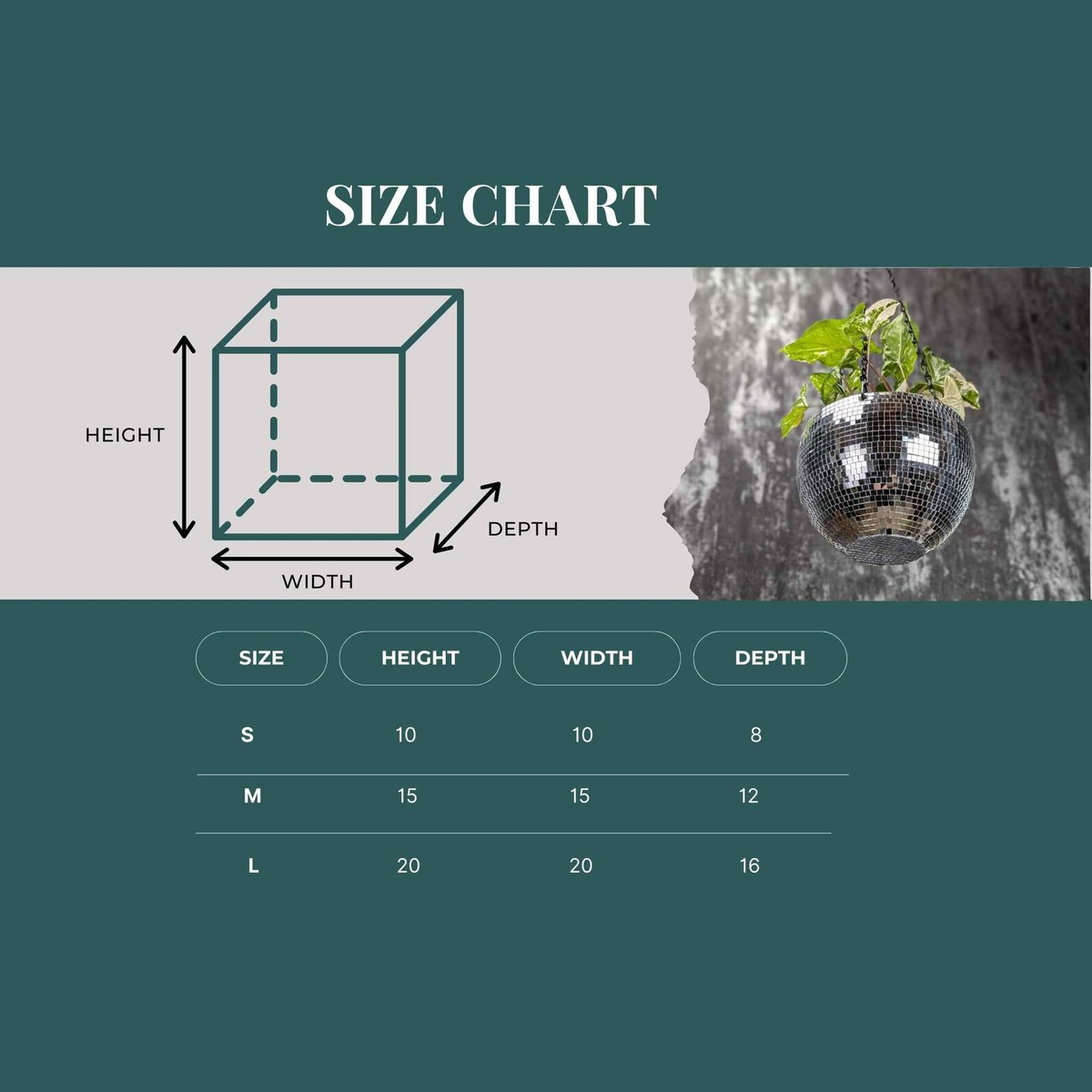The Glitter Ball - Size Chart