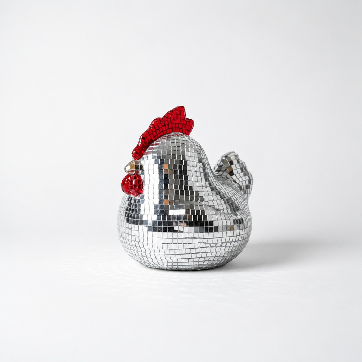 Hen Night - Disco Mirror Ball Chicken Sculpture — detail view 8 of 9