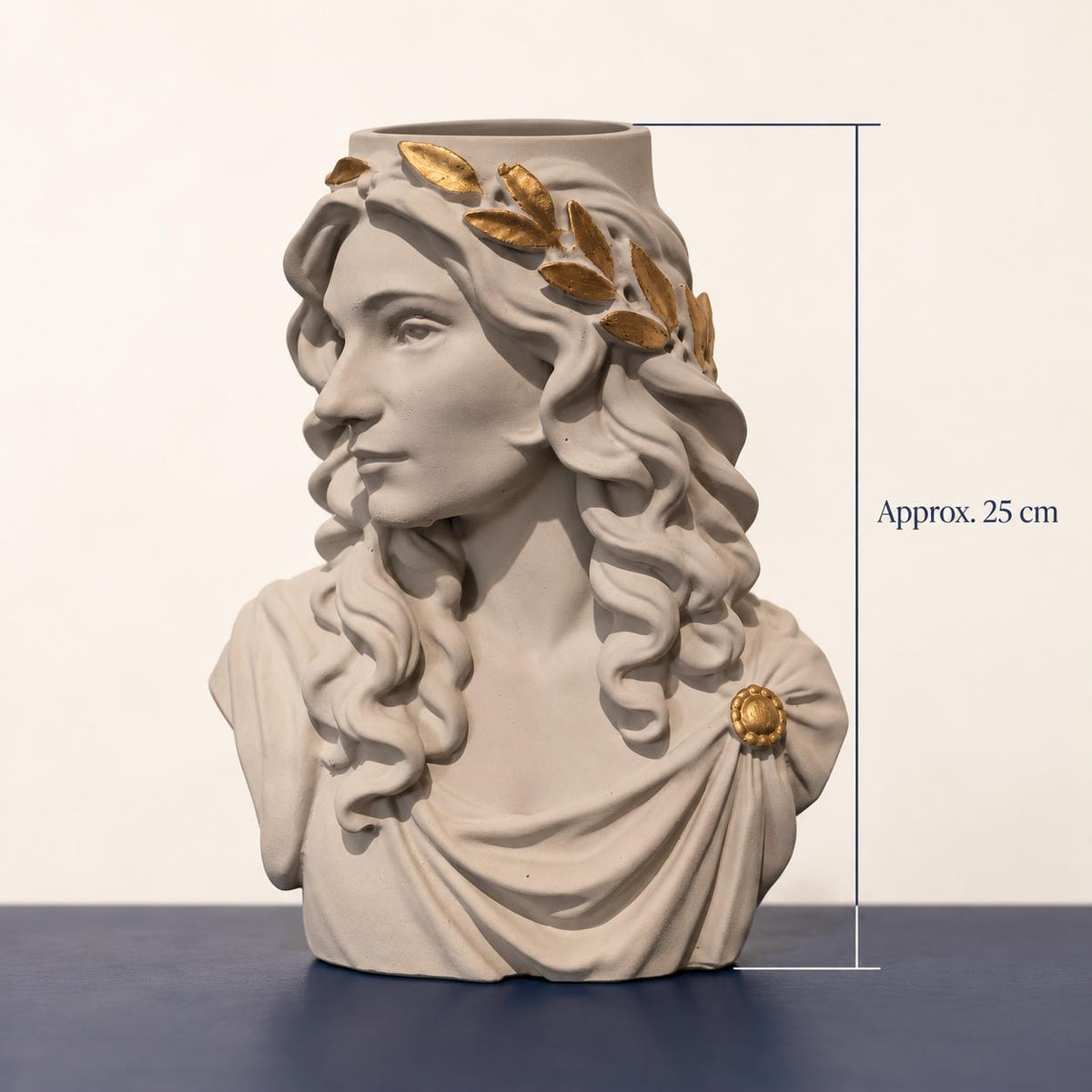 Custom portrait planter shown at approximately 25 centimetres tall