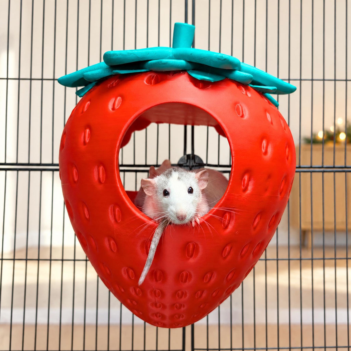 Strawberry Rat Hide hero view showing strawberry-shaped rat bed entrance