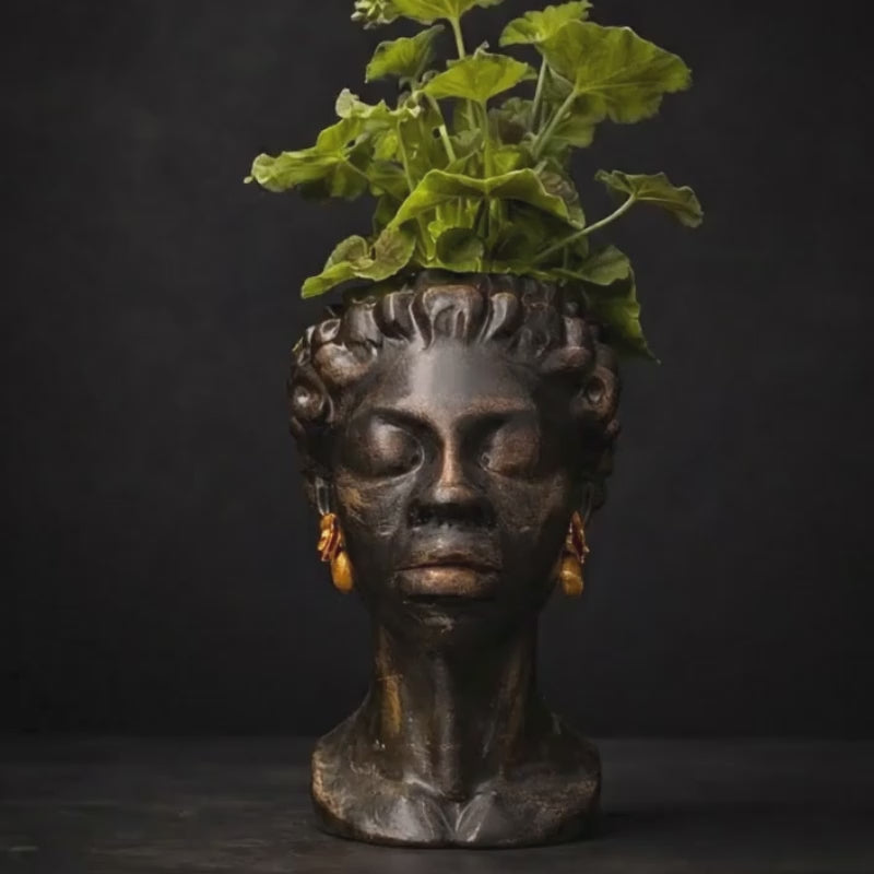 The Florid Chiaroscuro cast stone bust planter product video