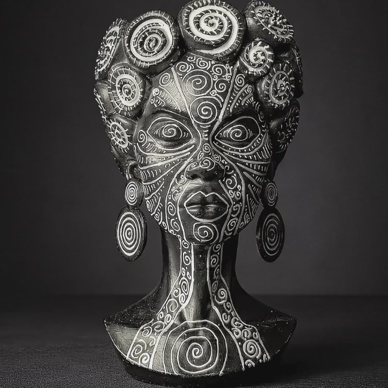 Spiral Face Plant Pot | African Head Planter