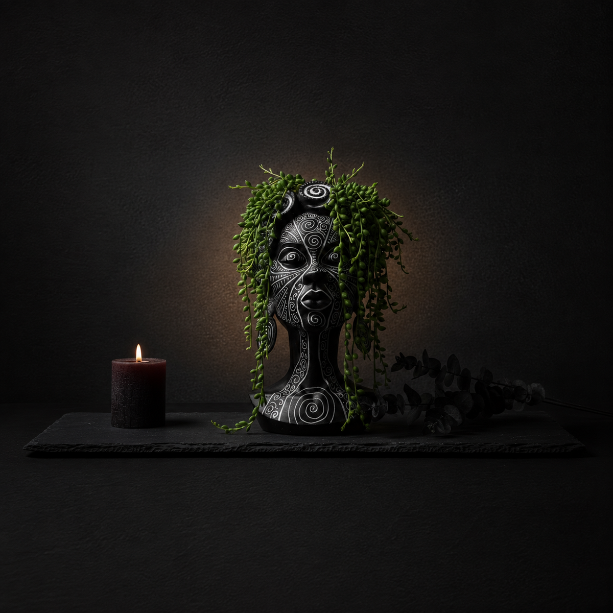 Spiral Face Plant Pot | African Head Planter