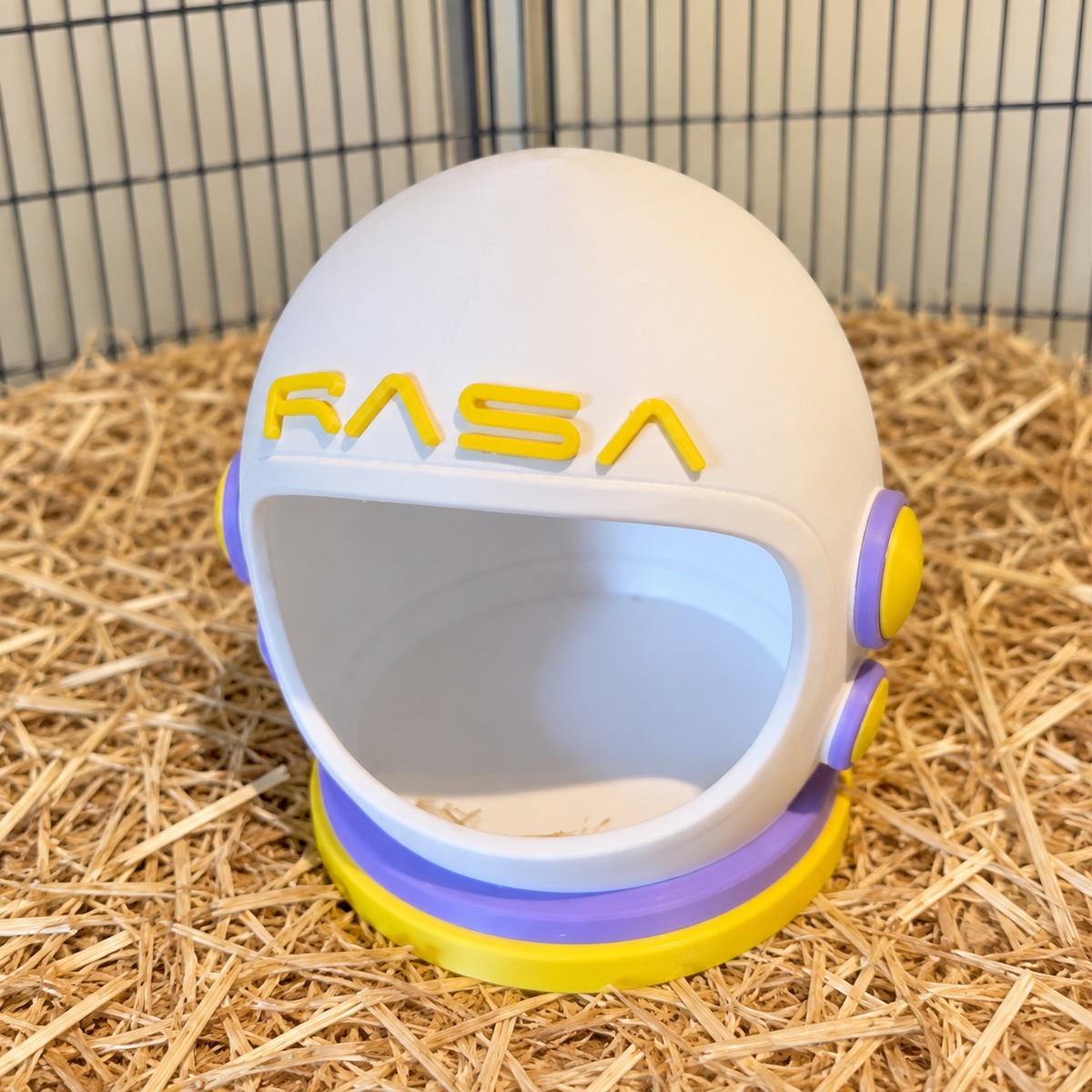 High front view of the helmet showing its broad visor opening and empty interior.