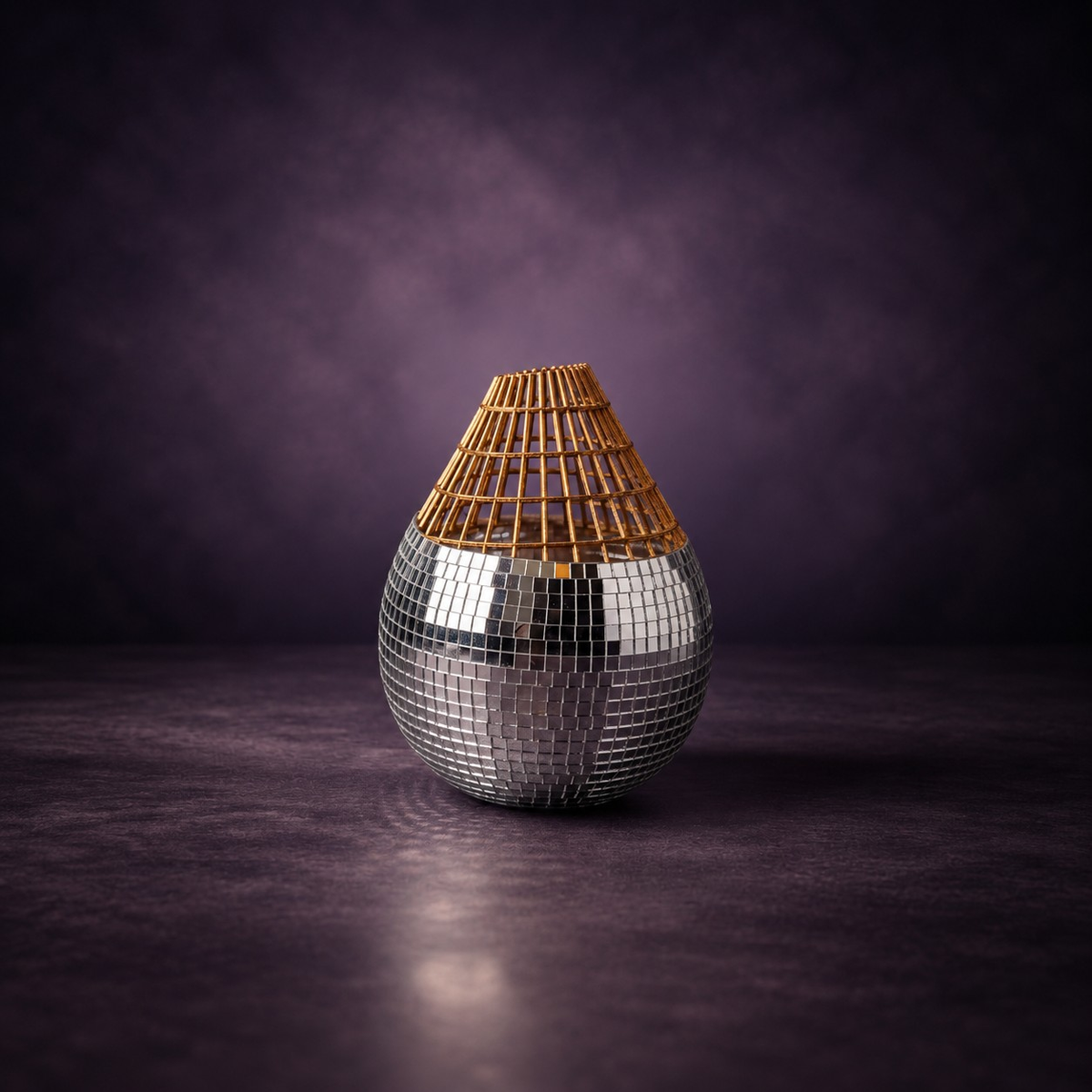 Mirror mosaic vase left angle