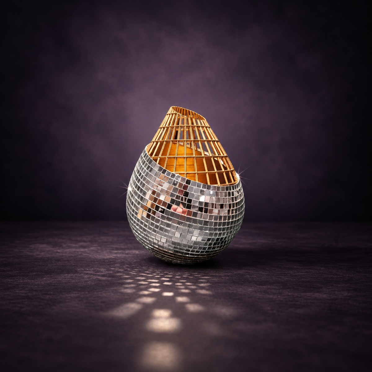Mirror mosaic vase right angle