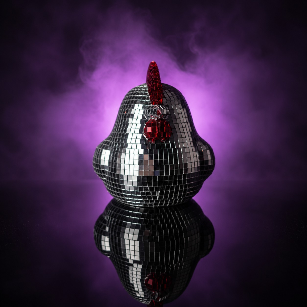 Hen Night - Disco Mirror Ball Chicken Sculpture — handmade cast stone product by Ripleys Nest