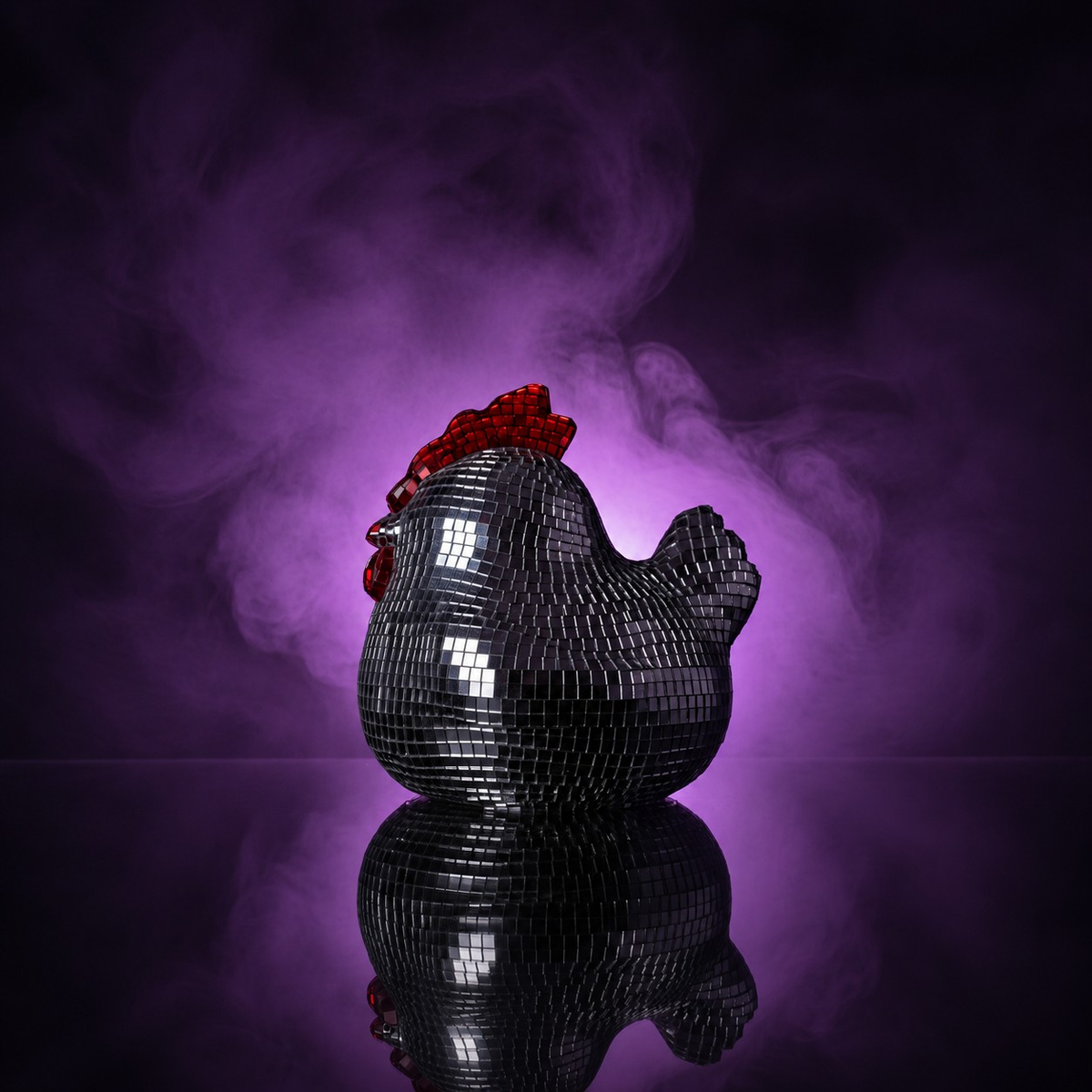 Hen Night - Disco Mirror Ball Chicken Sculpture — detail view 3 of 9
