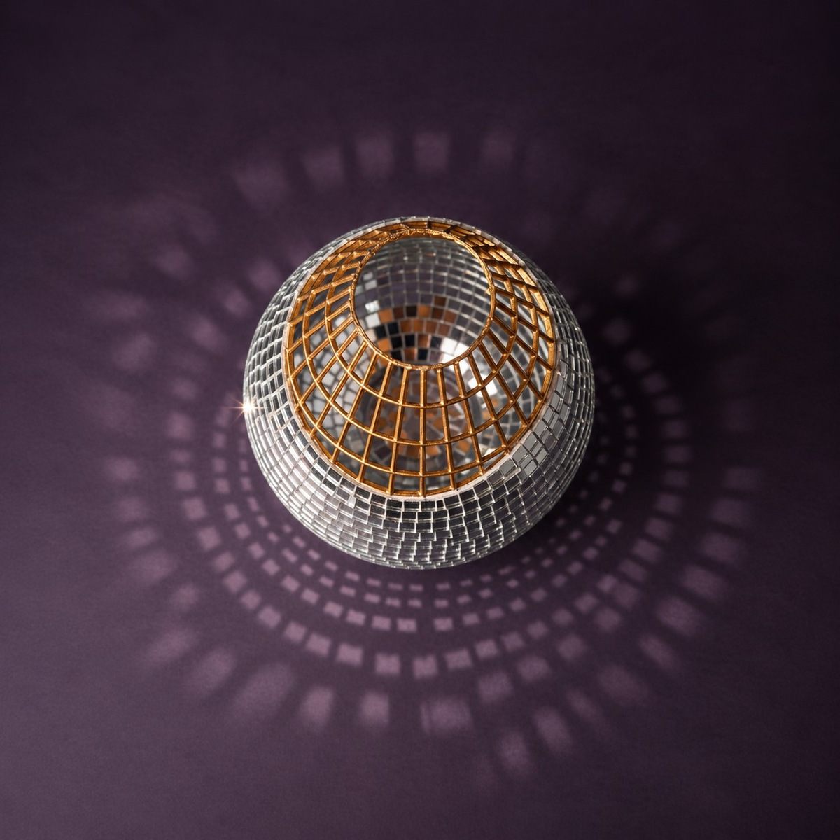 Mirror mosaic vase top down view