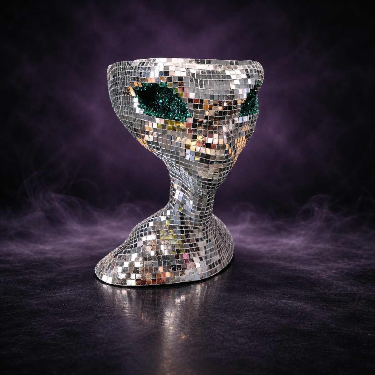 The Close Encounter mirror ball alien planter front view - Ripleys Nest
