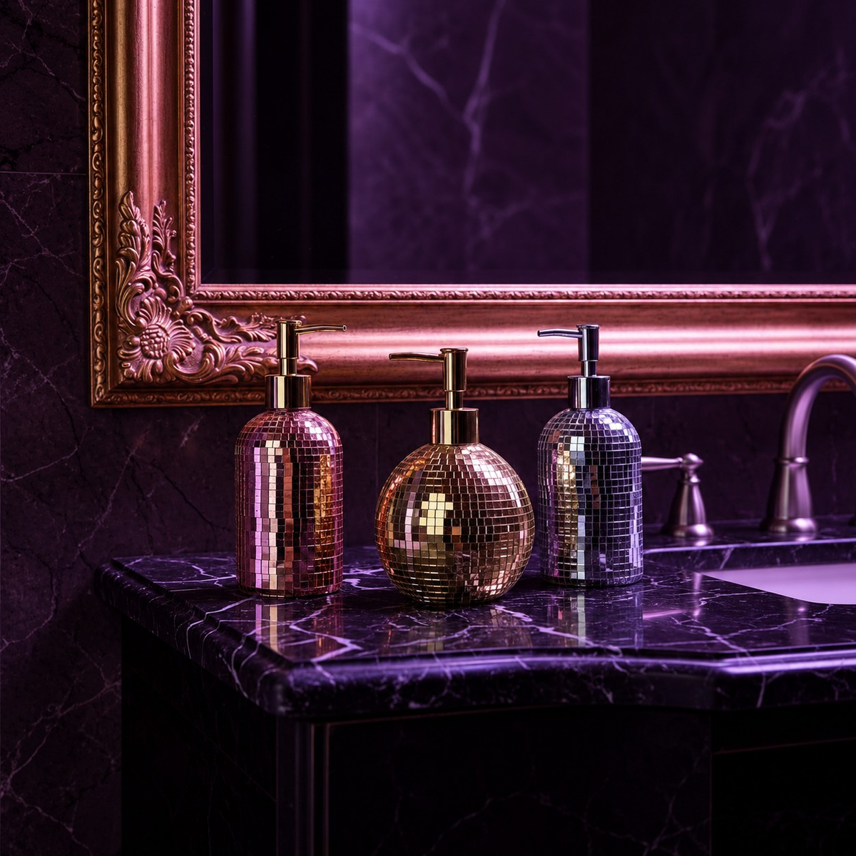 The Lather Ball rose gold classic shape bathroom decor