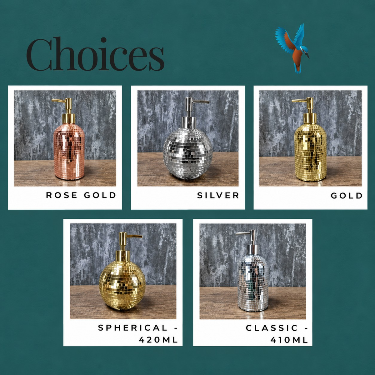 The Lather Ball silver classic mirror ball soap dispenser lifestyle