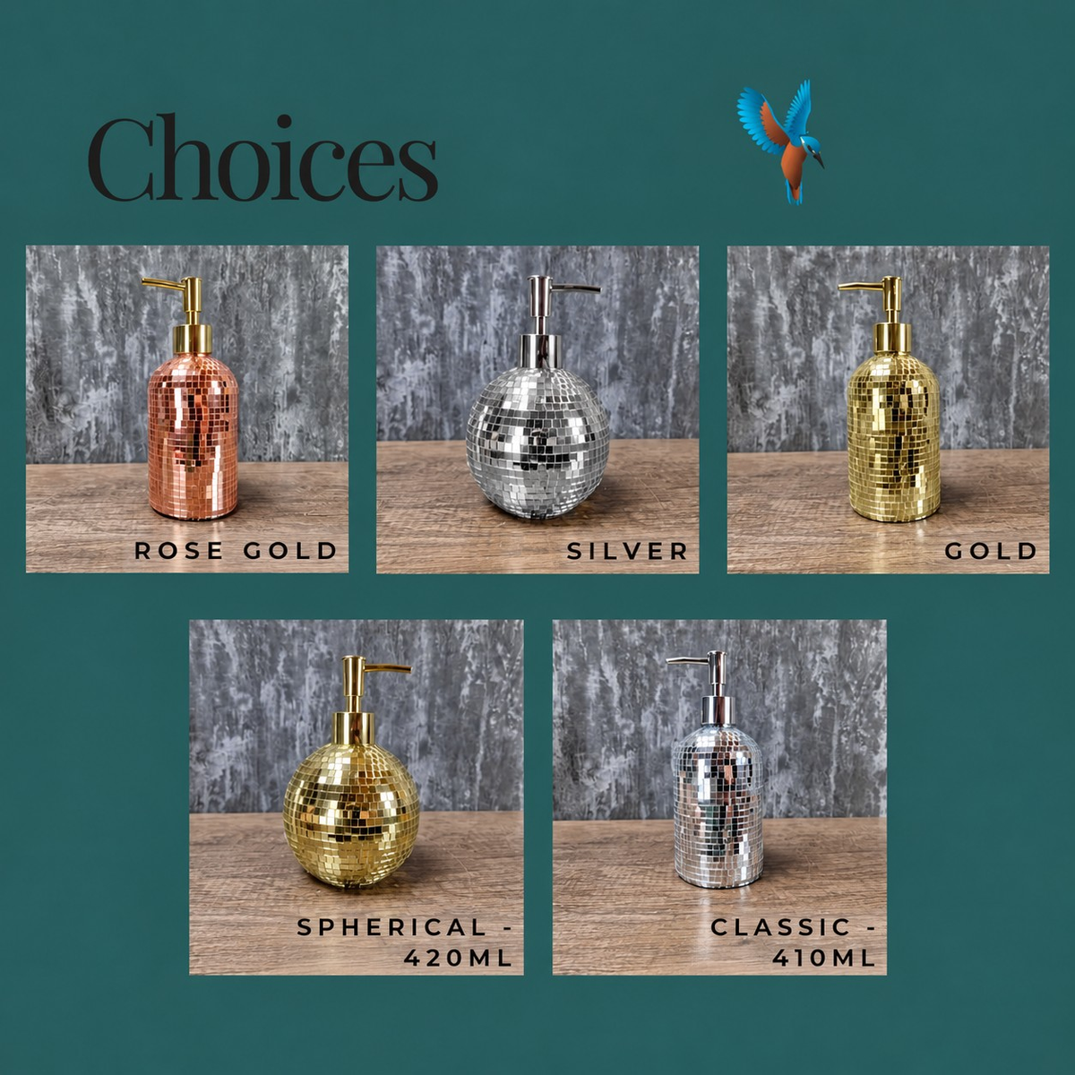 The Lather Ball all 6 variants - Classic and Spherical in Gold Silver Rose Gold